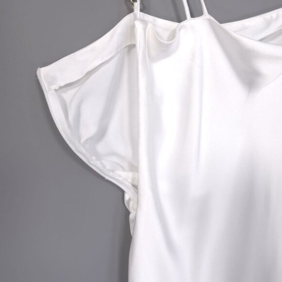 ZARA Women's Dress LARGE Multicolor Chain Strap Satin White Midi Maxi 7756/362 - Picture 8 of 12